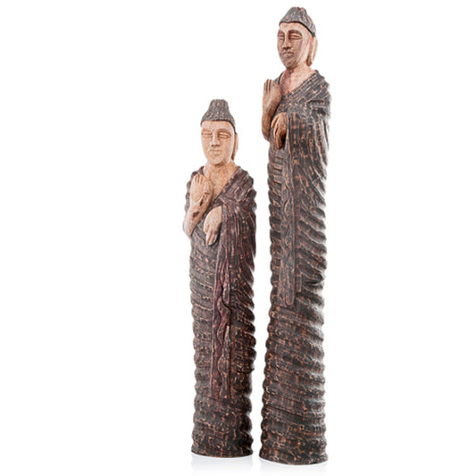 HomeRoots 25' Natural and Brown Standing Buddha Sculpture