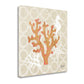 HomeRoots 25" Orange Beach Coral on Linen Giclee Print on Gallery Wrap Canvas Wall Art
