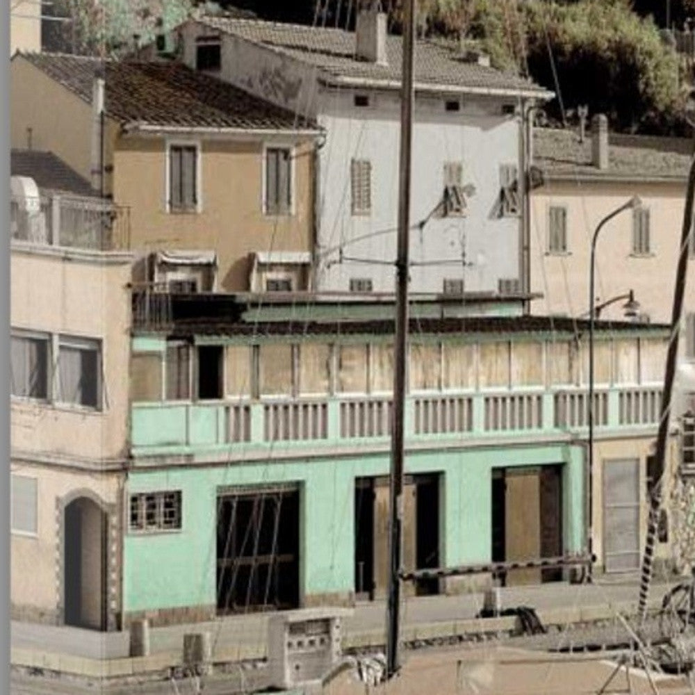 HomeRoots 25" Picturesque Tuscan Village on a Harbour Giclee Wrap Canvas Wall Art