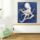 HomeRoots 25" Rustic Deep Blue and Gold Octopus Giclee Wrap Canvas Wall Art