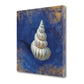 HomeRoots 25" Rustic Deep Blue and Gold Shell Giclee Wrap Canvas Wall Art