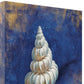HomeRoots 25" Rustic Deep Blue and Gold Shell Giclee Wrap Canvas Wall Art