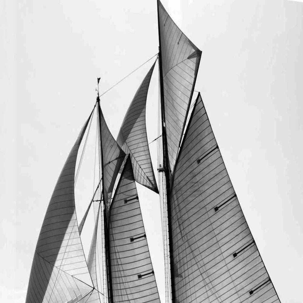 HomeRoots 25" Sailboat in Action Giclee Wrap Canvas Wall Art
