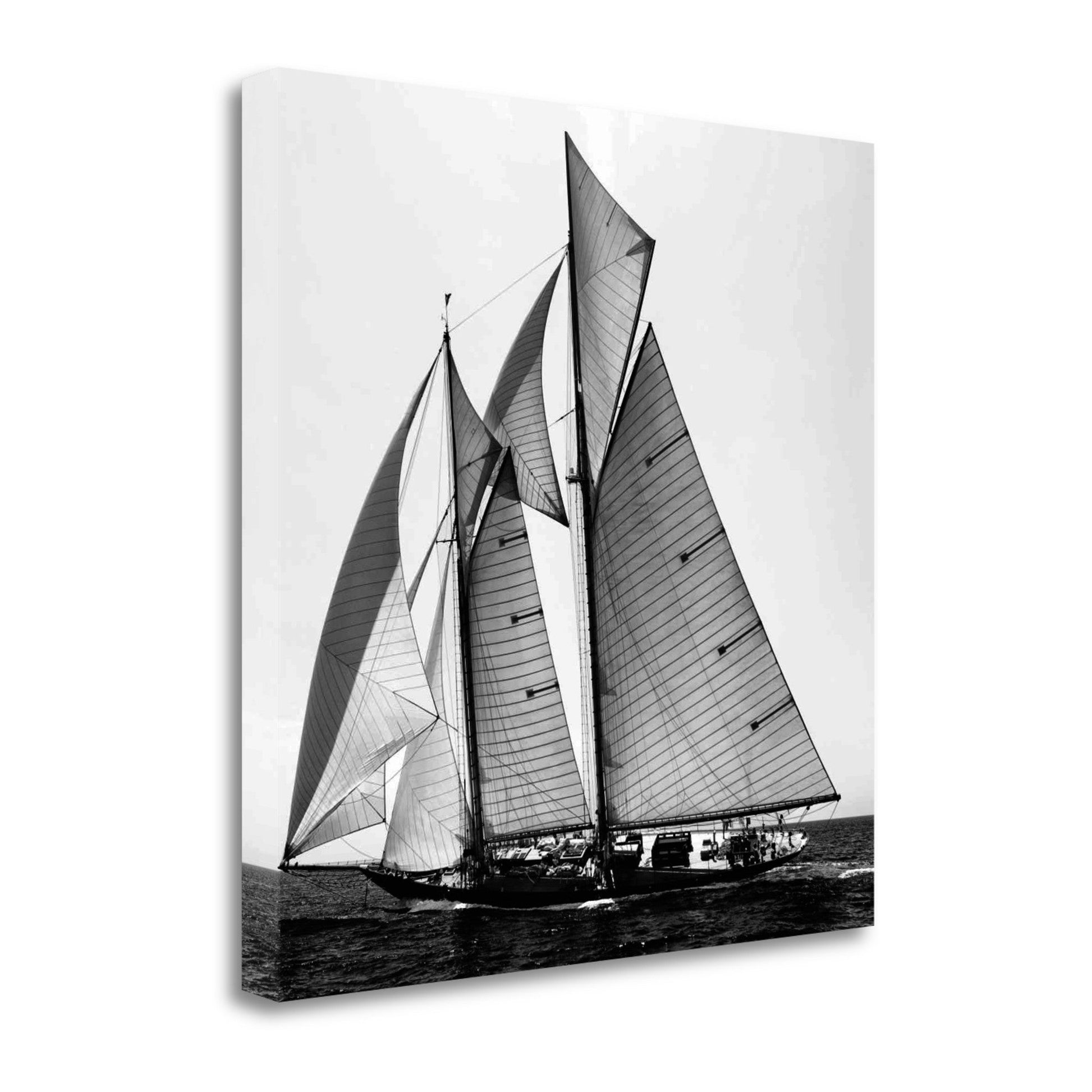 HomeRoots 25" Sailboat in Action Giclee Wrap Canvas Wall Art