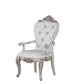 HomeRoots 25" Silver And Pearl Fabric Tufted Side Chair in Set of Two