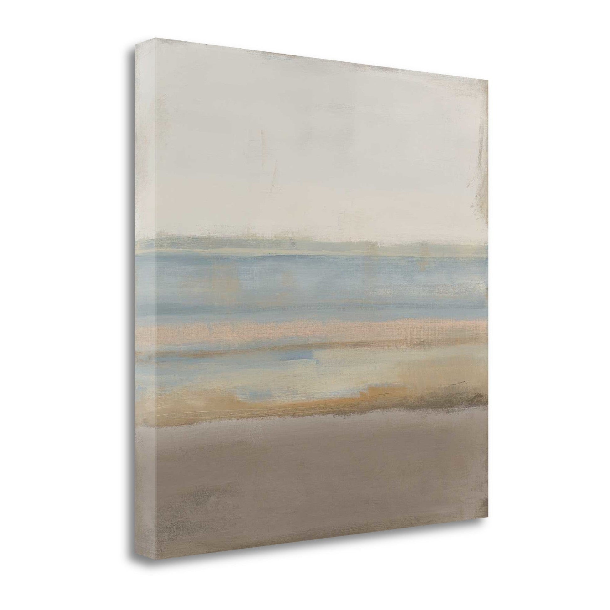 HomeRoots 25" Soft Pastel Abstract Beach View Print on Gallery Wrap Canvas Wall Art