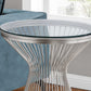 HomeRoots 25" Stainless Steel Accent Table With Tempered Glass Top