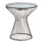 HomeRoots 25" Stainless Steel Accent Table With Tempered Glass Top