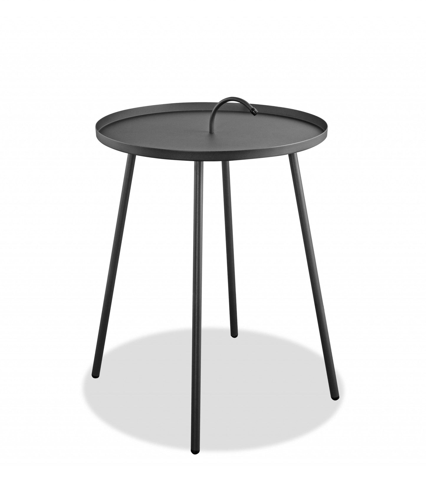 HomeRoots 25" Stainless Steel Round End Table in Gray Finish