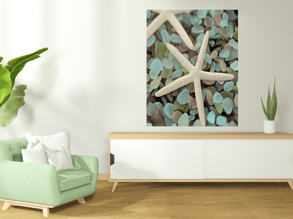 HomeRoots 25" Starfish and Seaglass Giclee Wrap Canvas Wall Art