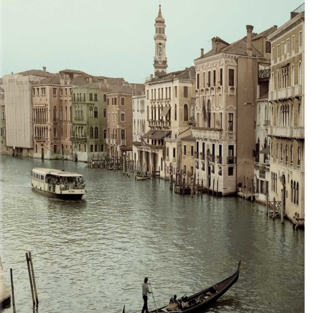 HomeRoots 25" Venetian Grand Canals with GondolaGiclee Wrap Canvas Wall Art.