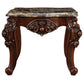 HomeRoots 25" Walnut And Brown Faux Marble Mirrored End Table