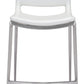 HomeRoots 25" White And Silver Steel Low Back Counter Height Bar Chairs in Set of Two