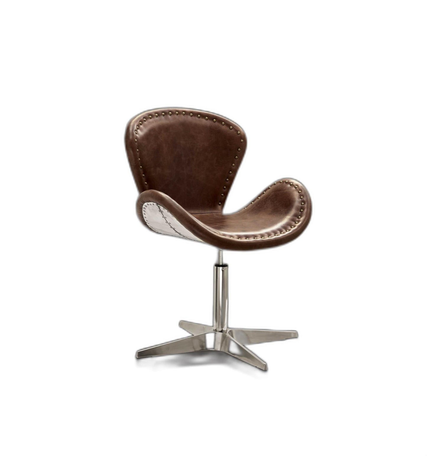 HomeRoots 25" x 24" x 33" Leather Accent Chair in Retro Brown Finish