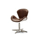 HomeRoots 25" x 24" x 33" Leather Accent Chair in Retro Brown Finish