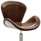 HomeRoots 25" x 24" x 33" Leather Accent Chair in Retro Brown Finish