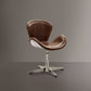 HomeRoots 25" x 24" x 33" Leather Accent Chair in Retro Brown Finish