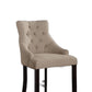 HomeRoots 25' x 27' x 41' 2-Piece Cream Fabric And Walnut Counter Height Chair