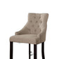 HomeRoots 25' x 27' x 41' 2-Piece Cream Fabric And Walnut Counter Height Chair