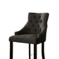 HomeRoots 25' x 27' x 41' 2-Piece Gray Fabric And Walnut Counter Height Chair