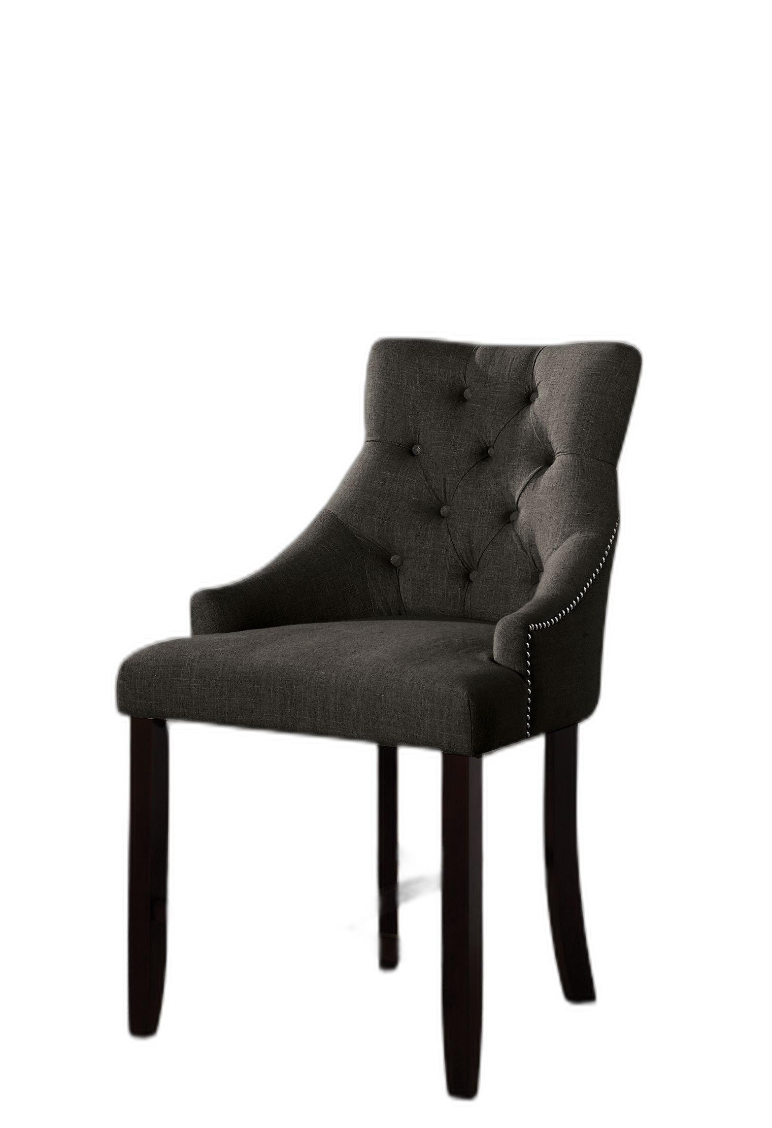 HomeRoots 25' x 27' x 41' 2-Piece Gray Fabric And Walnut Counter Height Chair