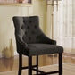 HomeRoots 25' x 27' x 41' 2-Piece Gray Fabric And Walnut Counter Height Chair
