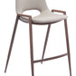 HomeRoots 26" Beige And Brown Steel Low Back Counter Height Bar Chairs in Set of Two