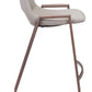 HomeRoots 26" Beige And Brown Steel Low Back Counter Height Bar Chairs in Set of Two