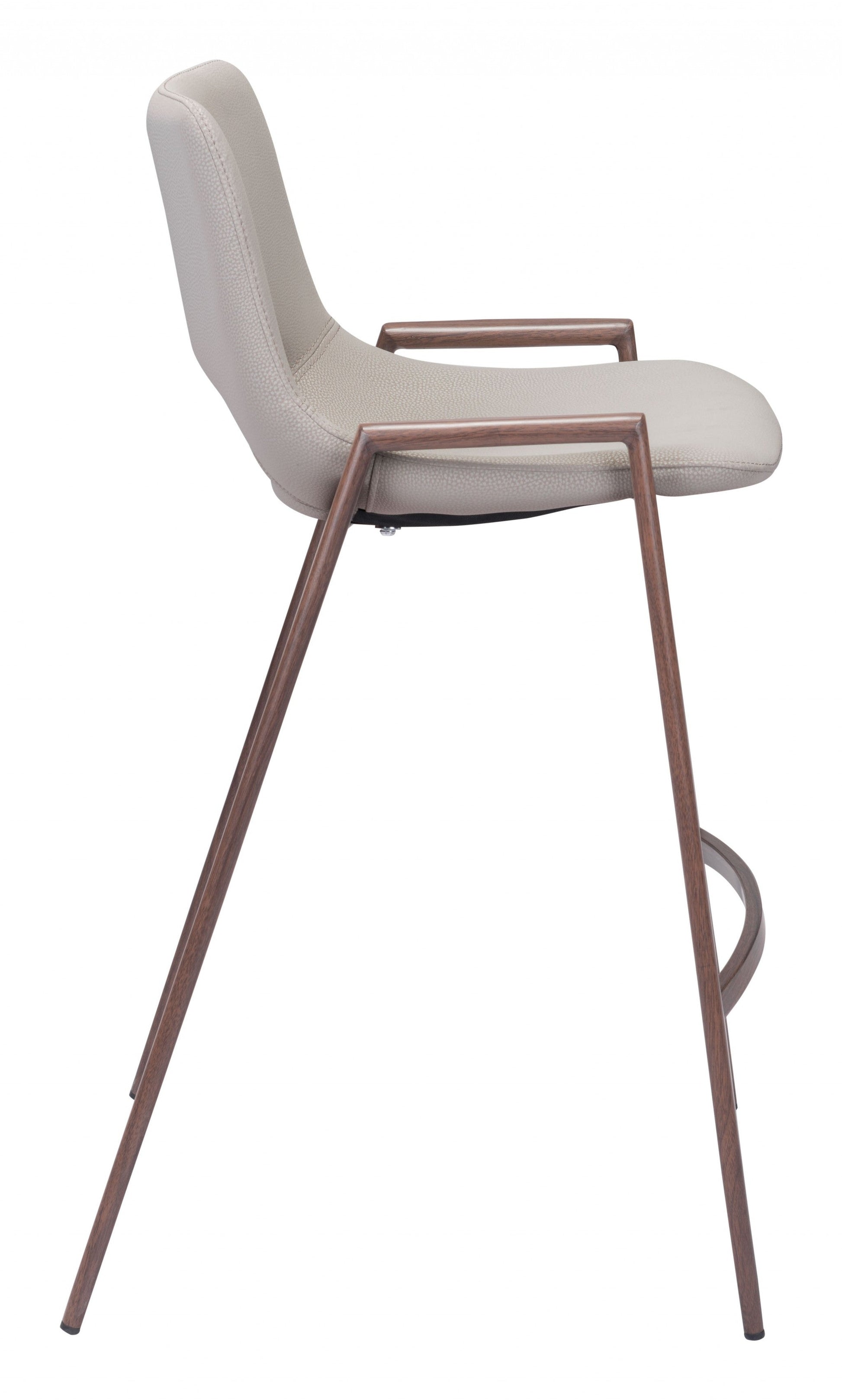 HomeRoots 26" Beige And Brown Steel Low Back Counter Height Bar Chairs in Set of Two