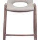 HomeRoots 26" Beige And Brown Steel Low Back Counter Height Bar Chairs in Set of Two
