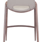 HomeRoots 26" Beige And Brown Steel Low Back Counter Height Bar Chairs in Set of Two