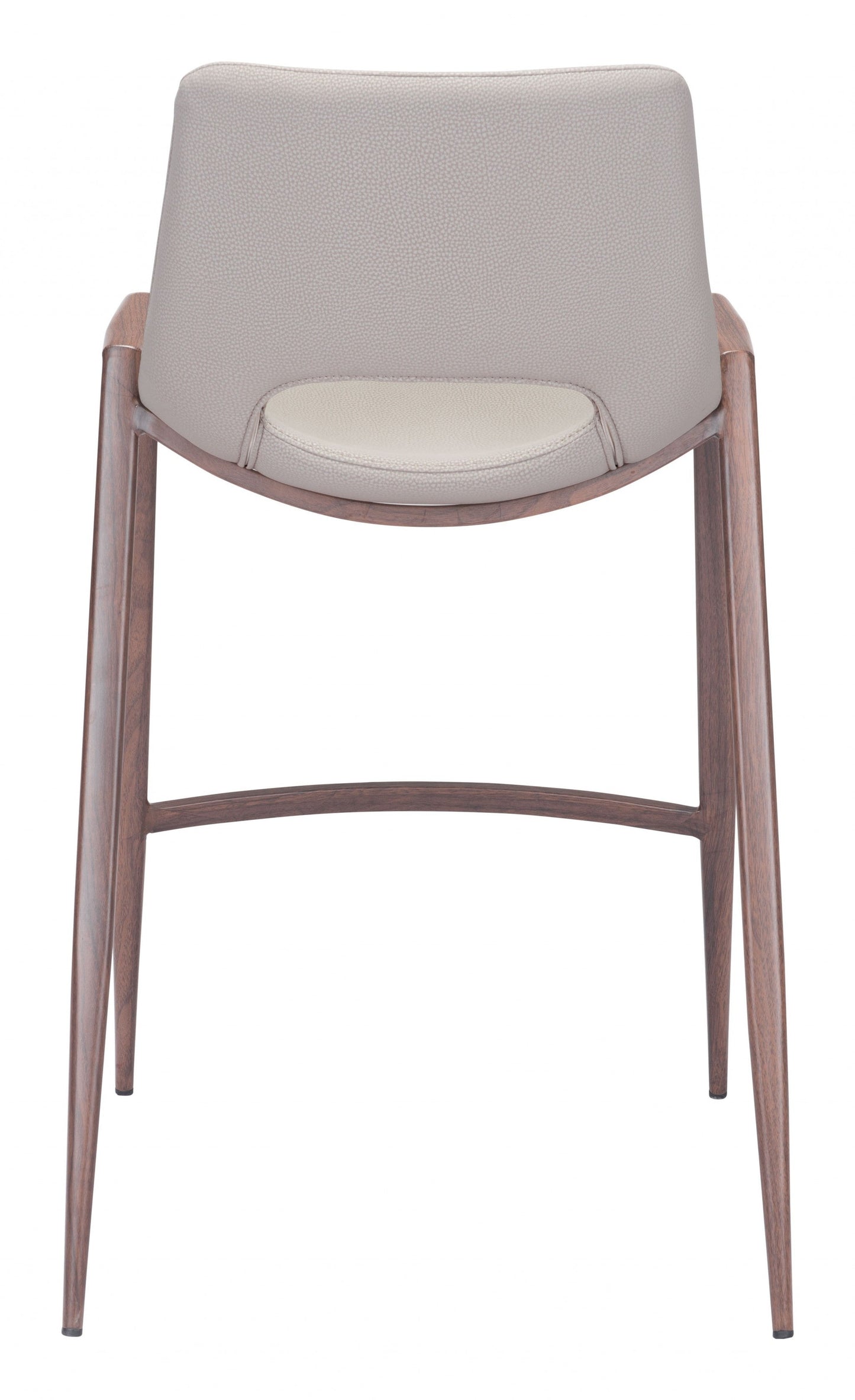 HomeRoots 26" Beige And Brown Steel Low Back Counter Height Bar Chairs in Set of Two