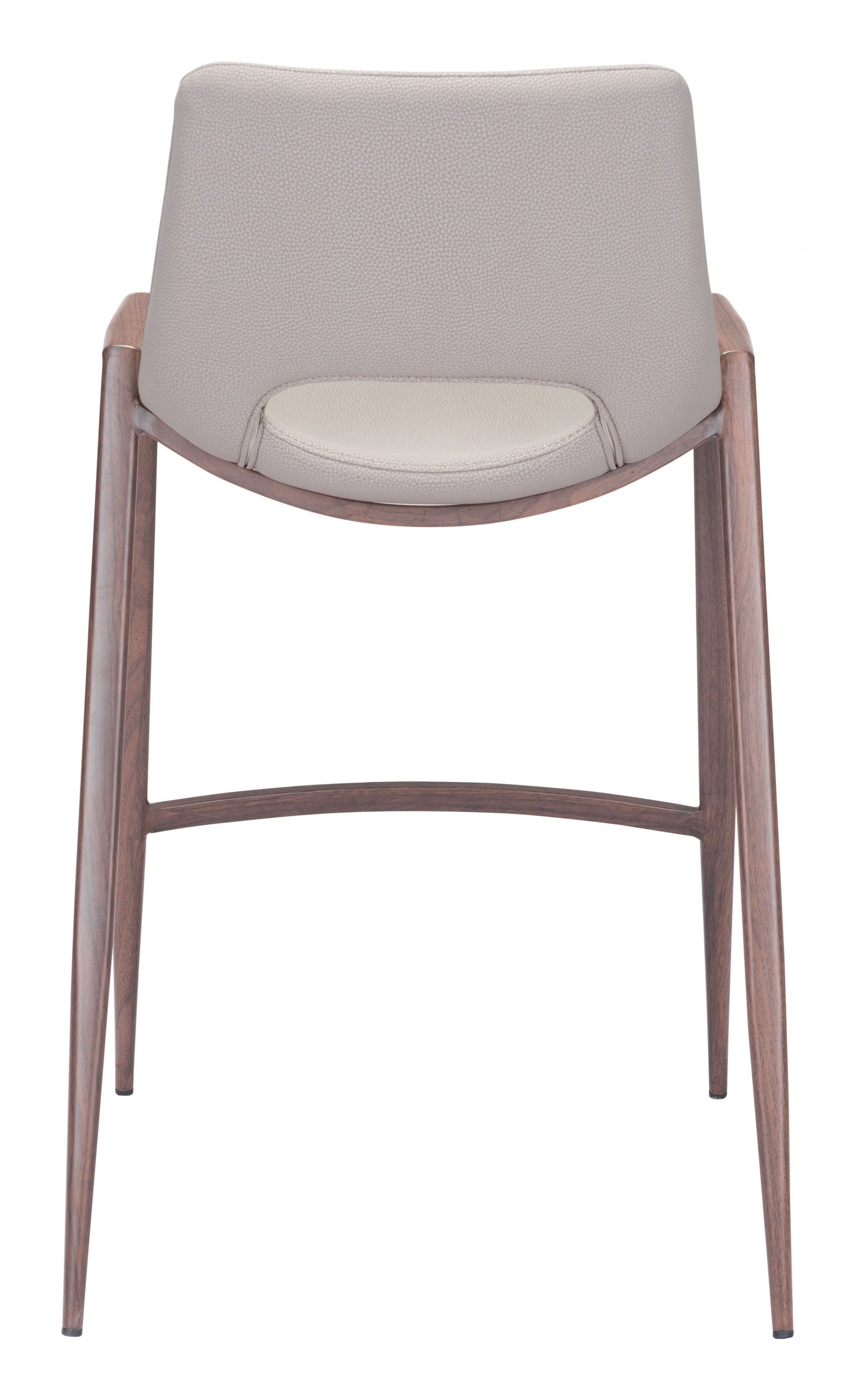 HomeRoots 26" Beige And Brown Steel Low Back Counter Height Bar Chairs in Set of Two