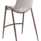 HomeRoots 26" Beige And Brown Steel Low Back Counter Height Bar Chairs in Set of Two