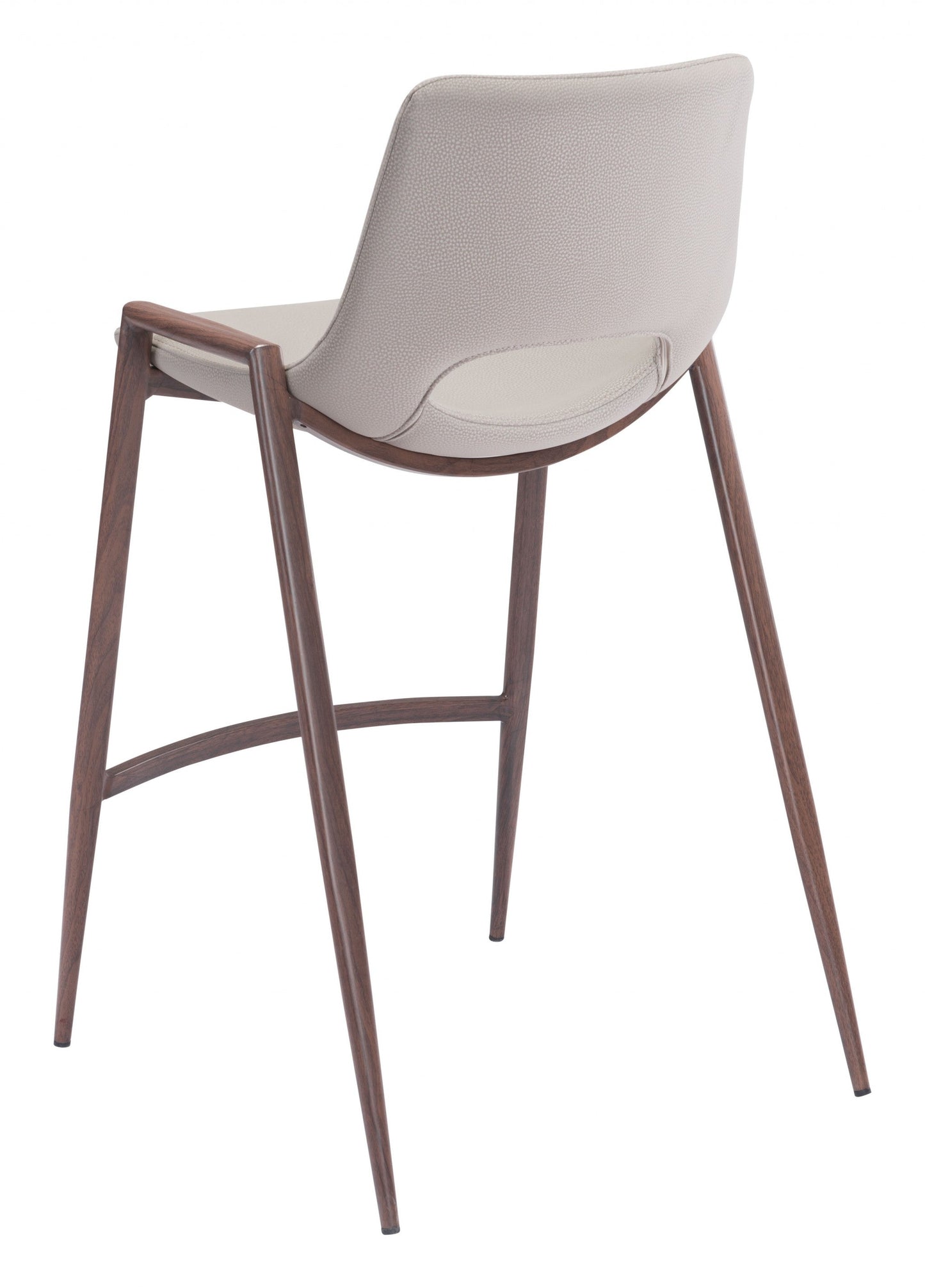 HomeRoots 26" Beige And Brown Steel Low Back Counter Height Bar Chairs in Set of Two