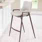 HomeRoots 26" Beige And Brown Steel Low Back Counter Height Bar Chairs in Set of Two