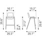 HomeRoots 26" Beige And Brown Steel Low Back Counter Height Bar Chairs in Set of Two