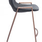 HomeRoots 26" Black And Brown Steel Low Back Counter Height Bar Chairs in Set of Two