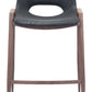HomeRoots 26" Black And Brown Steel Low Back Counter Height Bar Chairs in Set of Two