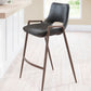 HomeRoots 26" Black And Brown Steel Low Back Counter Height Bar Chairs in Set of Two