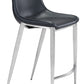 HomeRoots 26" Black And Silver Steel Low Back Counter Height Bar Chairs in Set of Two