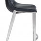 HomeRoots 26" Black And Silver Steel Low Back Counter Height Bar Chairs in Set of Two