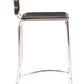 HomeRoots 26" Black And Silver Steel Low Back Counter Height Bar Chairs in Set of Two