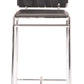 HomeRoots 26" Black And Silver Steel Low Back Counter Height Bar Chairs in Set of Two