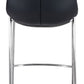 HomeRoots 26" Black And Silver Steel Low Back Counter Height Bar Chairs in Set of Two