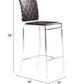 HomeRoots 26" Black And Silver Steel Low Back Counter Height Bar Chairs in Set of Two