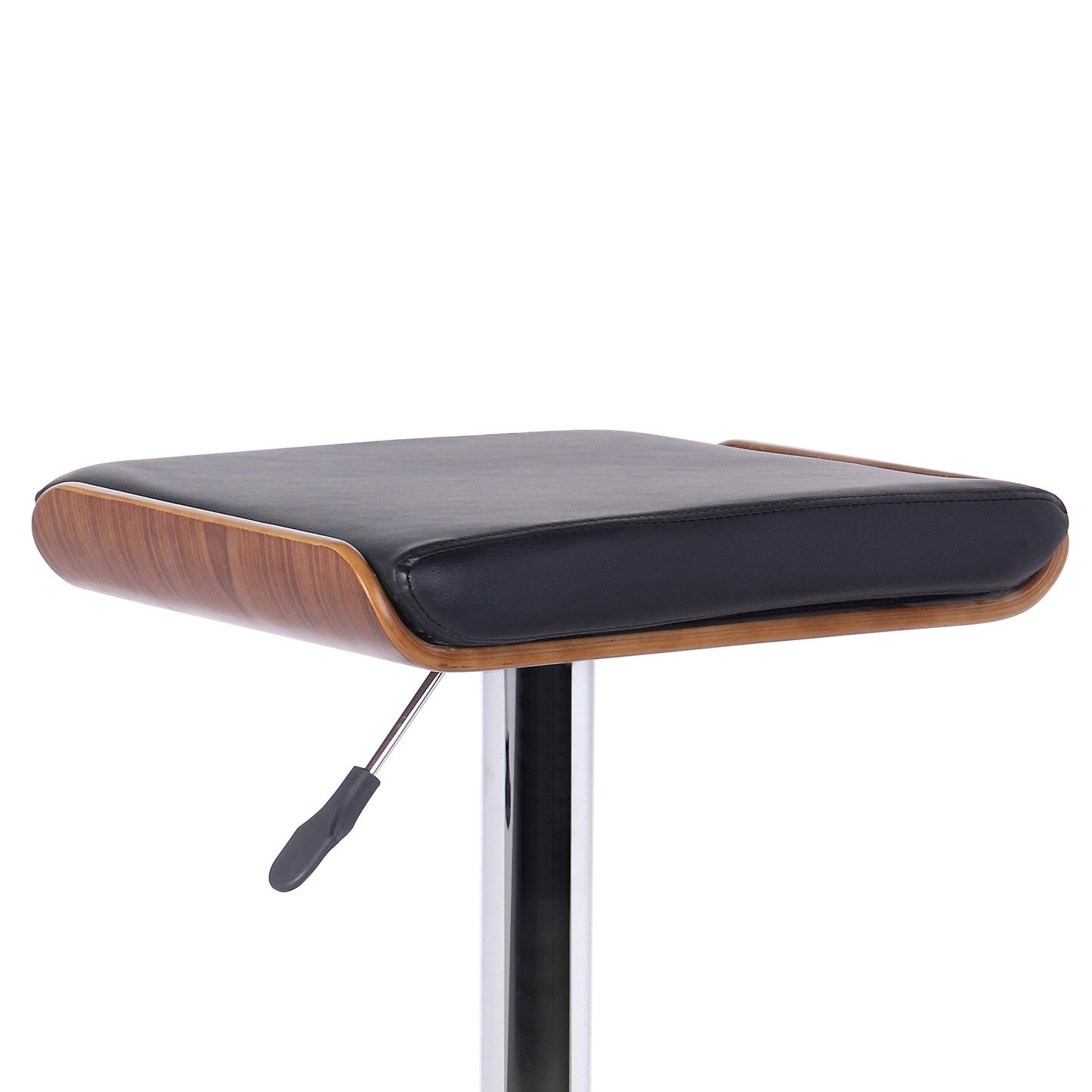 HomeRoots 26" Black Faux Leather Chrome Finished Bar Stool