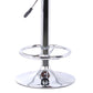 HomeRoots 26" Black Faux Leather Chrome Finished Bar Stool