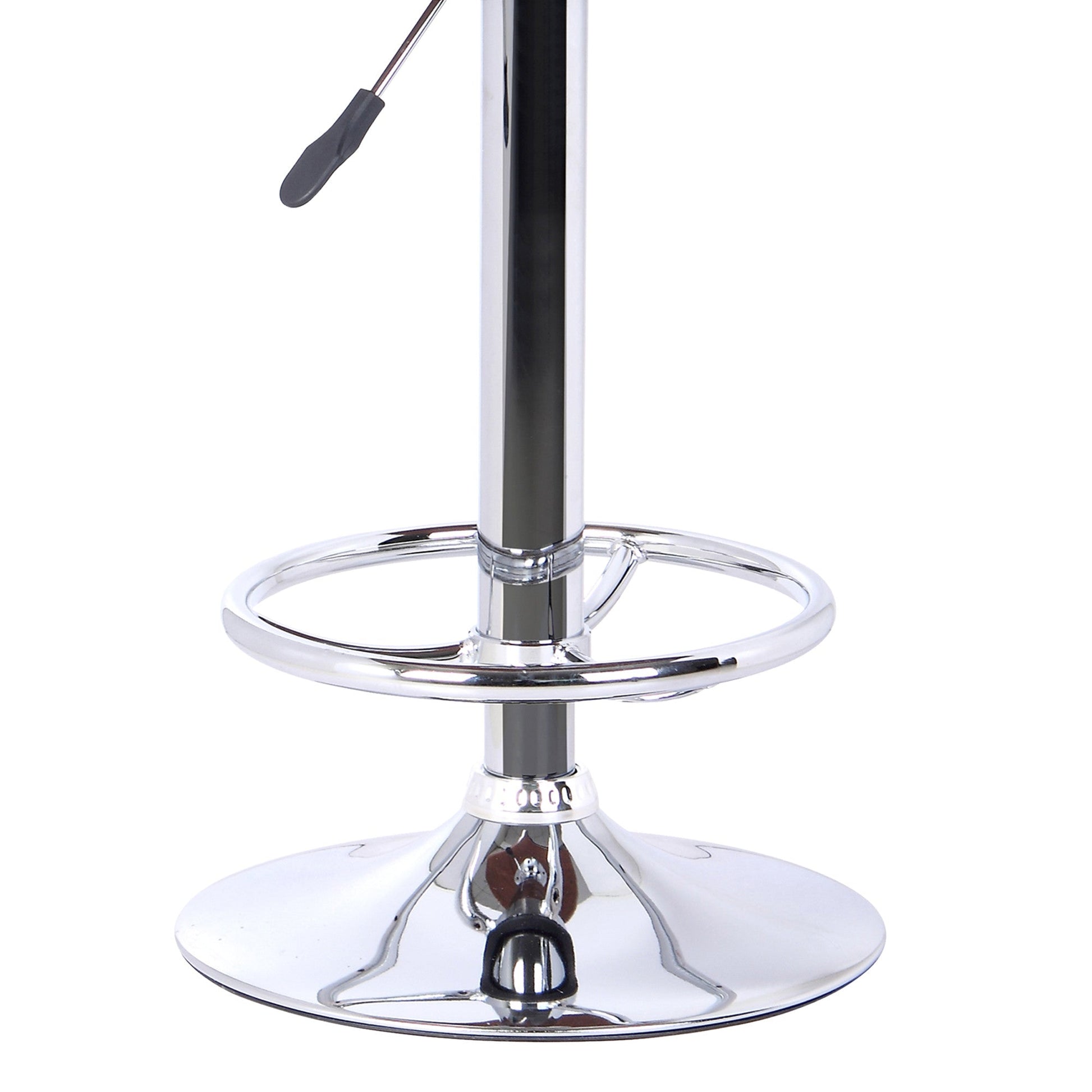 HomeRoots 26" Black Faux Leather Chrome Finished Bar Stool