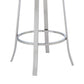 HomeRoots 26" Black Faux Leather Scroll Brushed Stainless Steel Swivel Bar Stool